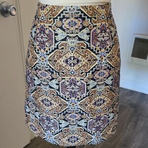 Laundry By Shelli Segal A-Line Skirt - Black, Cream, Brown, Purple